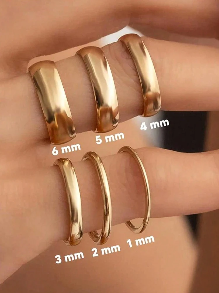 925 Sterling Silver Semplicità Pianura 1mm 2mm 3mm 4mm Apertura Anello in stile americano per le donne Indossare quotidianamente Gioielleria raffinata di alta qualità