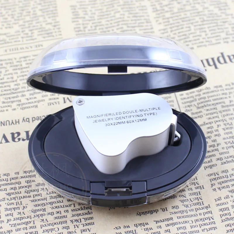 30X 60X Illuminated Jewelers Loupe Magnifier Foldable Jewelry Magnifier With Bright LED Light For Gems Jewelry Coins Stamps image 2