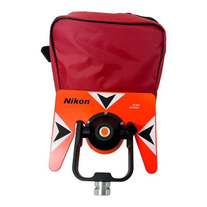 Red Single Prism For Nikon Total Station Survey Tool Prism With Soft Bag  Constant -30 /0mm 5/8x11 Female Thread