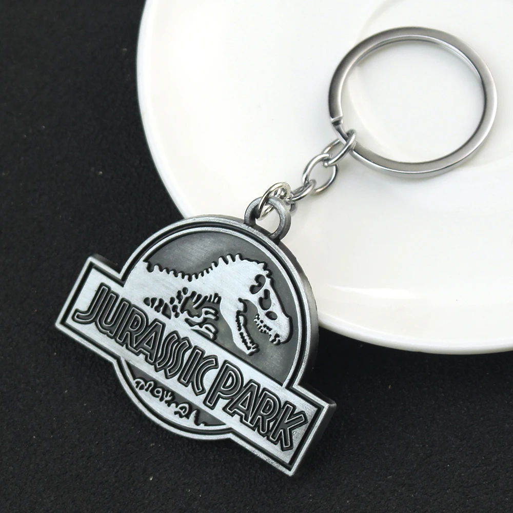 Jurassic Park Dinosaur Key Chain Jurassic World Pendant Metal Keyrings Holde For Women Men Chaveiro