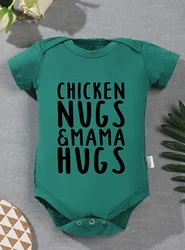 0-24M Romper Jumpsuit Girl Boy Short Sleeve Baby Infant Clothes Toddler Newborn Bodysuit Chicken Nugs Mama Hugs Print Onesie