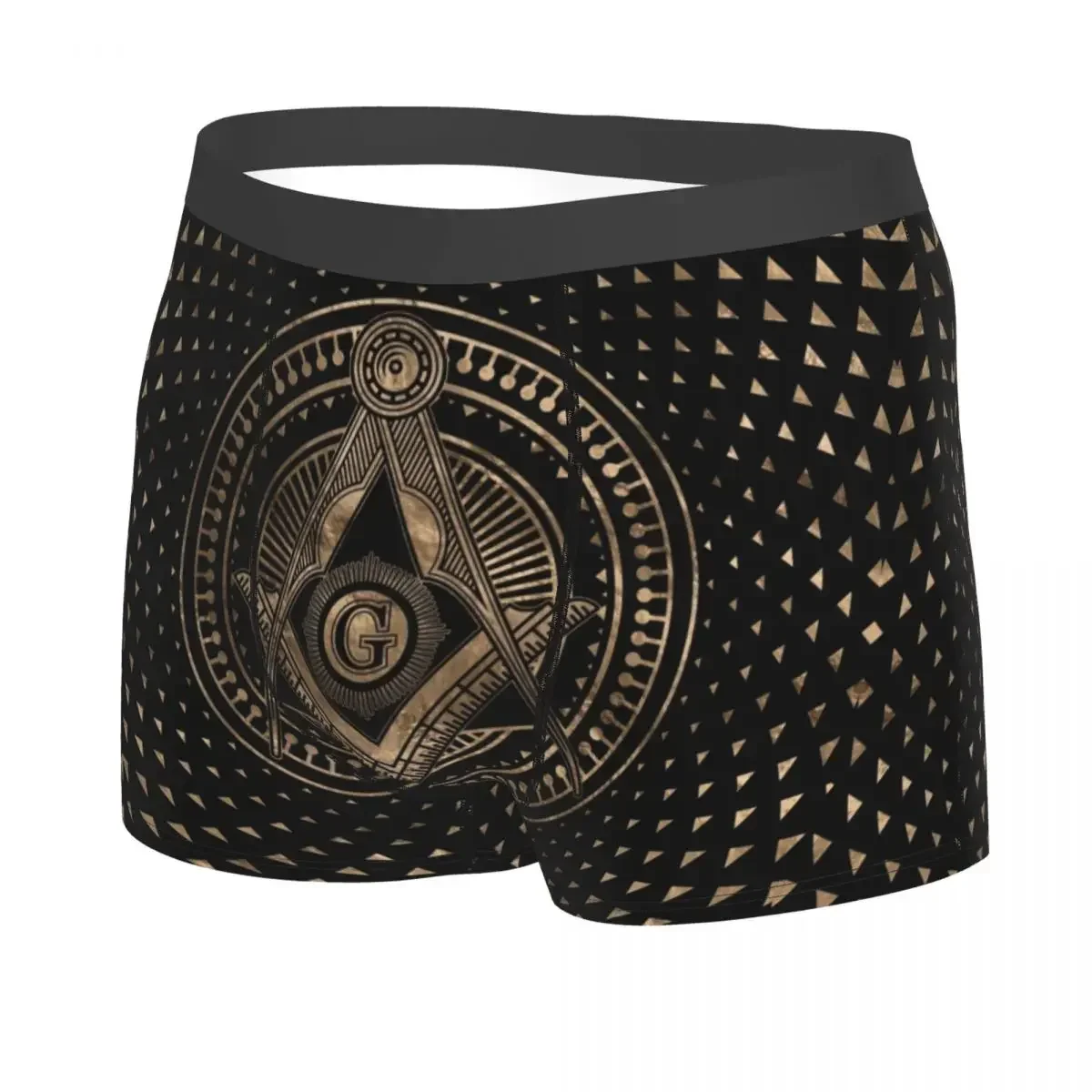 Custom Freemasonry Symbol Square And Compasses Boxer Shorts For Men 3D Print Mason Underwear Panties Briefs Soft Underpants