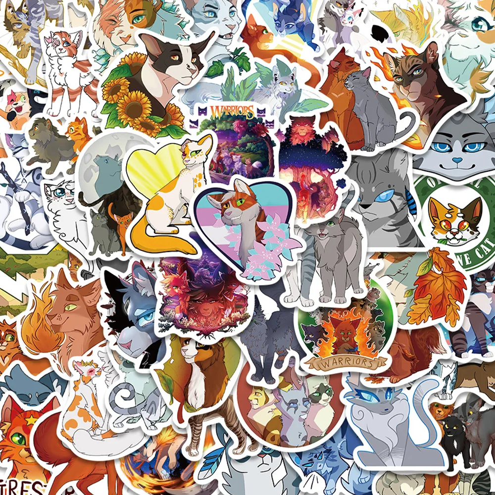 52pcs Cartoon Cute Cat Sticker Graffiti Funny Decal For Diary Fridge Closet Wallet Backpack Envelope Magazine Decoration Sticker