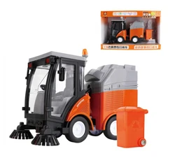 Alloy Sweeper Model Diecast Road Cleaning Refuse Classification Sanitation Vehicles Car Model Sound and Light Kids Gifts B247