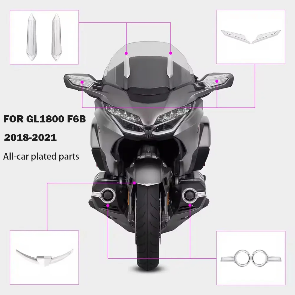 

For Honda Gold Wing GL 1800 Motorcycle Side Fairing Covers Decorative Trims Chrome Accessories GL1800 F6B 2018 2019 2020 2021