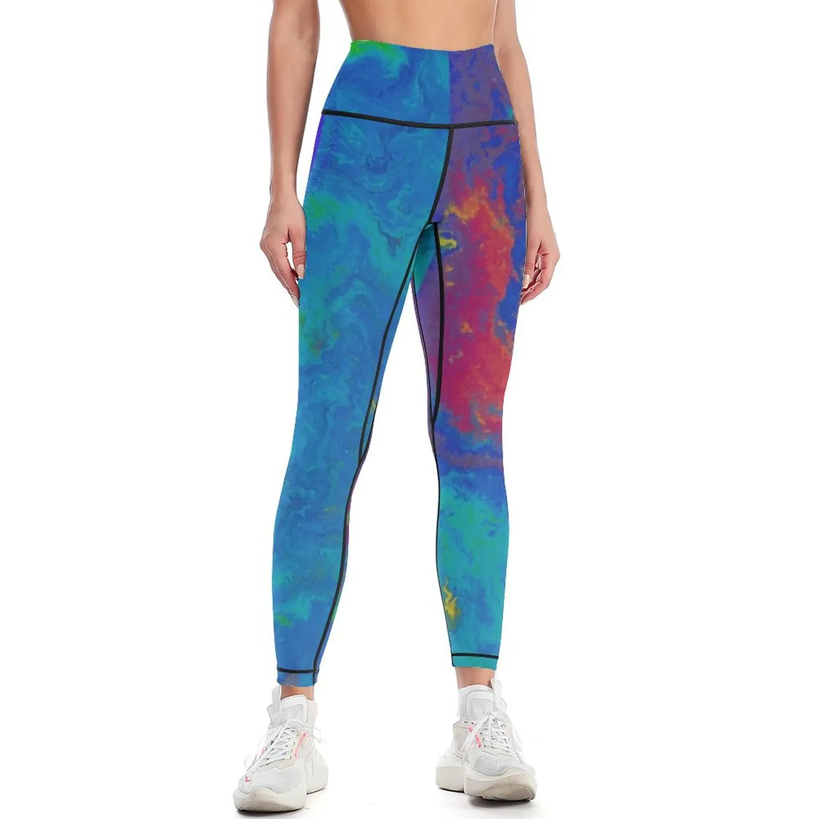 

Abstract Portrait on Acrylic Pour "Bipolar" Leggings Fitness clothing Legging sport jogging pants Womens Leggings