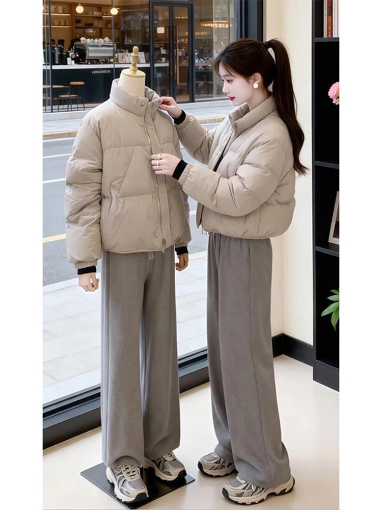 

Модное зимнее пальто из утепленного хлопка для женщин в корейском стиле со воротником-стойкой, универсальная одежда для защиты от старения