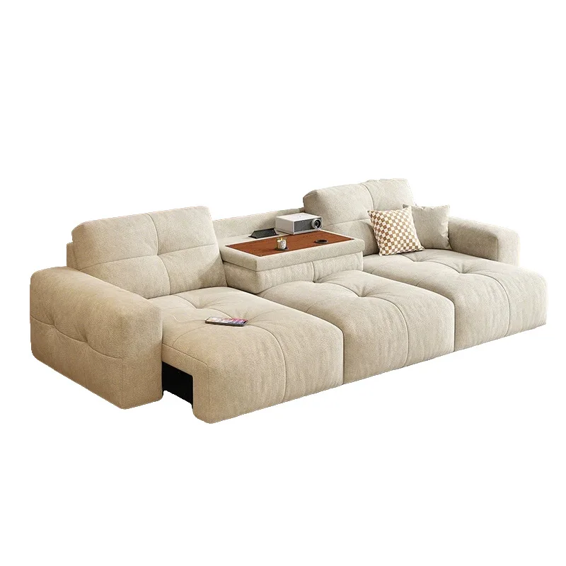 Yjq removable and washable functional fabric sofa living room retro sofa bed electric smart trailer