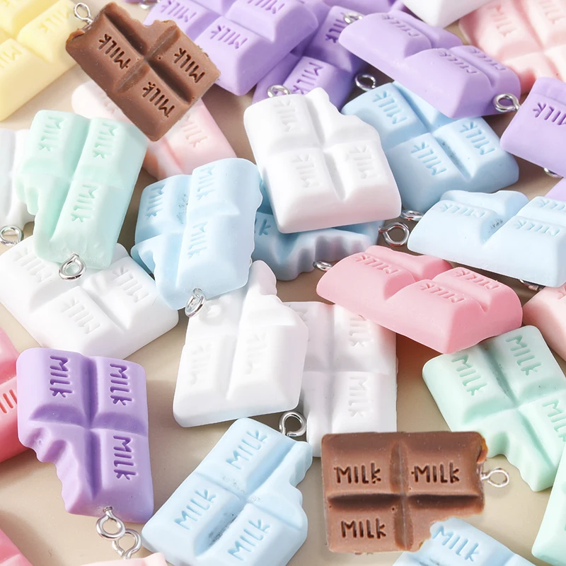 15 Stück Mix Harz Schokolade Charm Dessert Food Charms für Halskette Armband Ohrring Schlüssel bund DIY Schmuck herstellung Zubehör – Detail 4