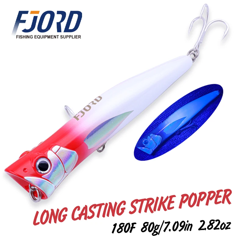 FJORD 180mm 80g Schwimmende Popper Angeln Köder Oberfläche Walker Süßwasser Topwater Köder Harte Köder Künstliche Köder Salzwasser