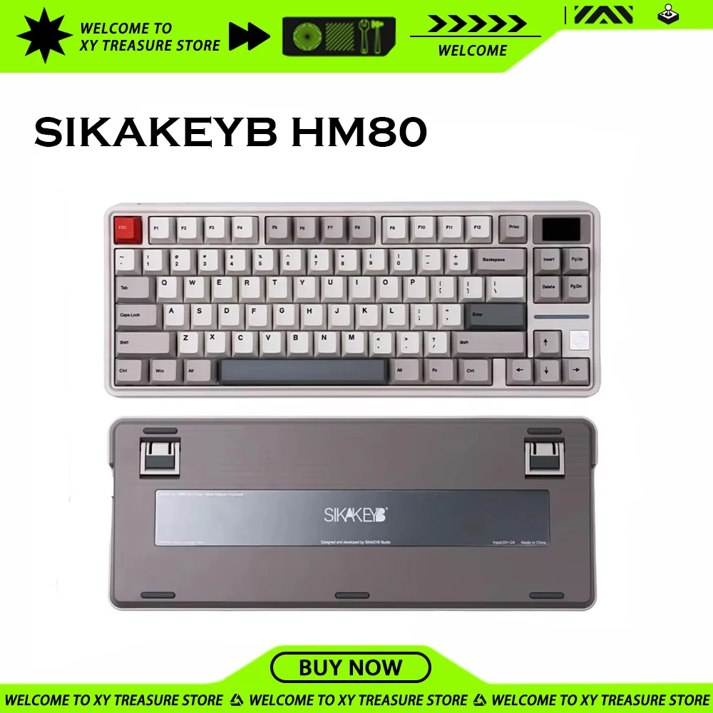 SIKAKEYB HM80 Magnetic Switch Mechanical Keyboards PBT 81Keys Screen Custom Ergonomics Wired Gaming Keyboard PC E-sports Gifts