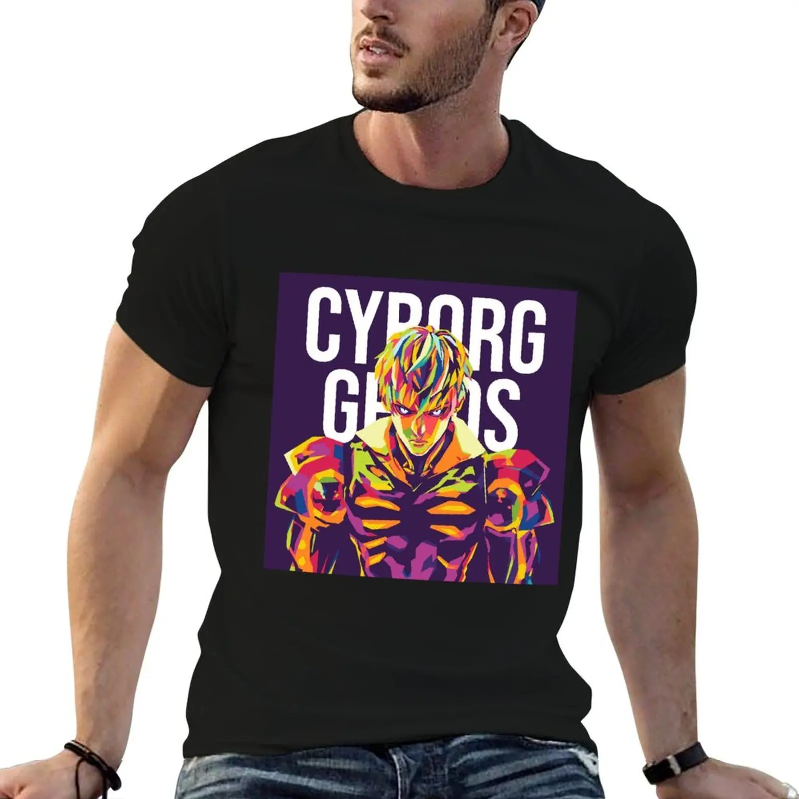 

cyborg genos one punch wpap T-Shirt man t shirt cotton high quality cotton t shirts high quality t shirts designer T-Shirt