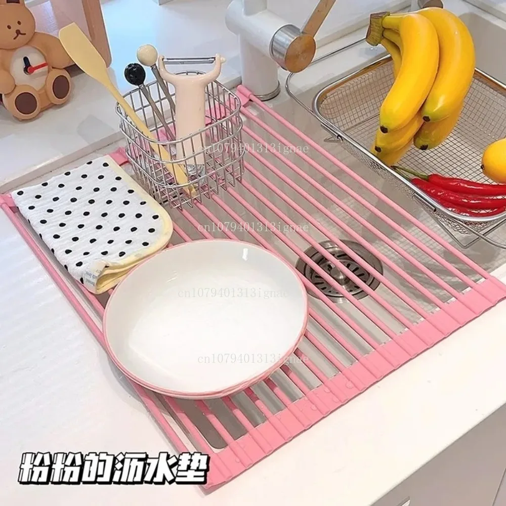 

Ins Розовая сливная стойка для кухонной раковины, стойка для мытья раковины, тряпка, губка для хранения, столешница, сливная корзина для посуды
