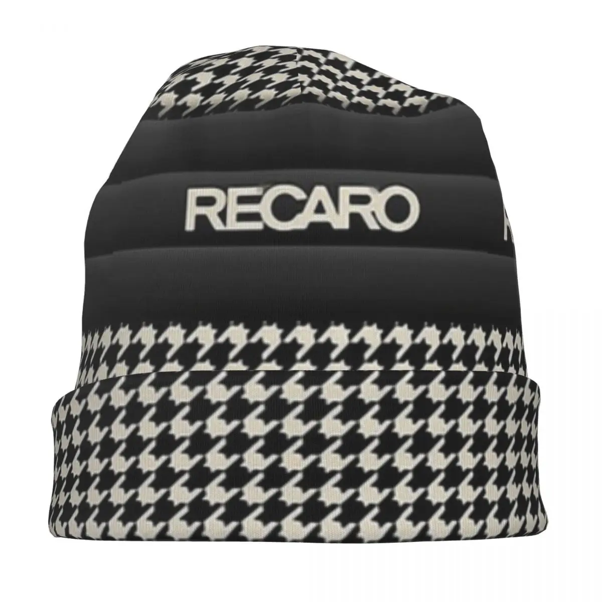 Recaro Seat Houndstooth Upholstery Knitted hat for men and women Recaro Gift Unisex winter warm brimless urinal hat