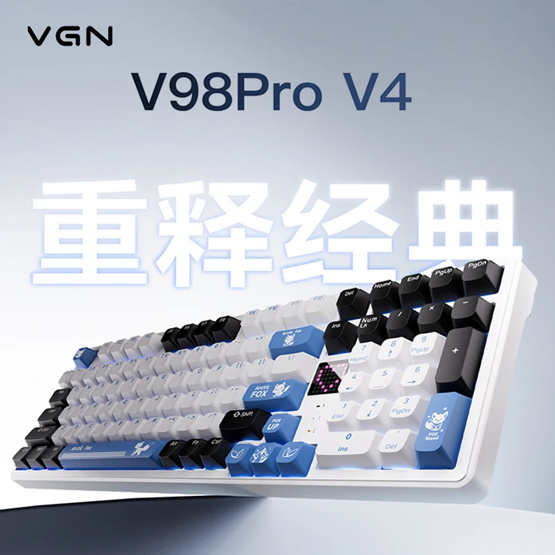 VGN Mechanical Keyboard V98Pro V4 Custom Wireless Tri Mode Dual 8K Bluetooth Hot Swap Gaming Office Ergonomic For Gamer