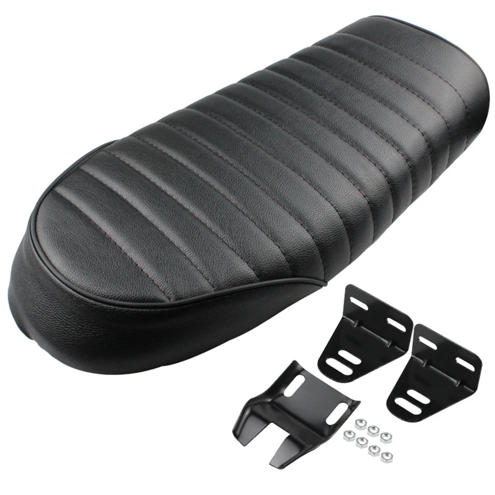 Modified Motorcycle Seat for Honda Jialing Lifan Loncin Haojin Decorative Saddle for CG125 LX200 LF150 DY125 Brown/Black Cushion