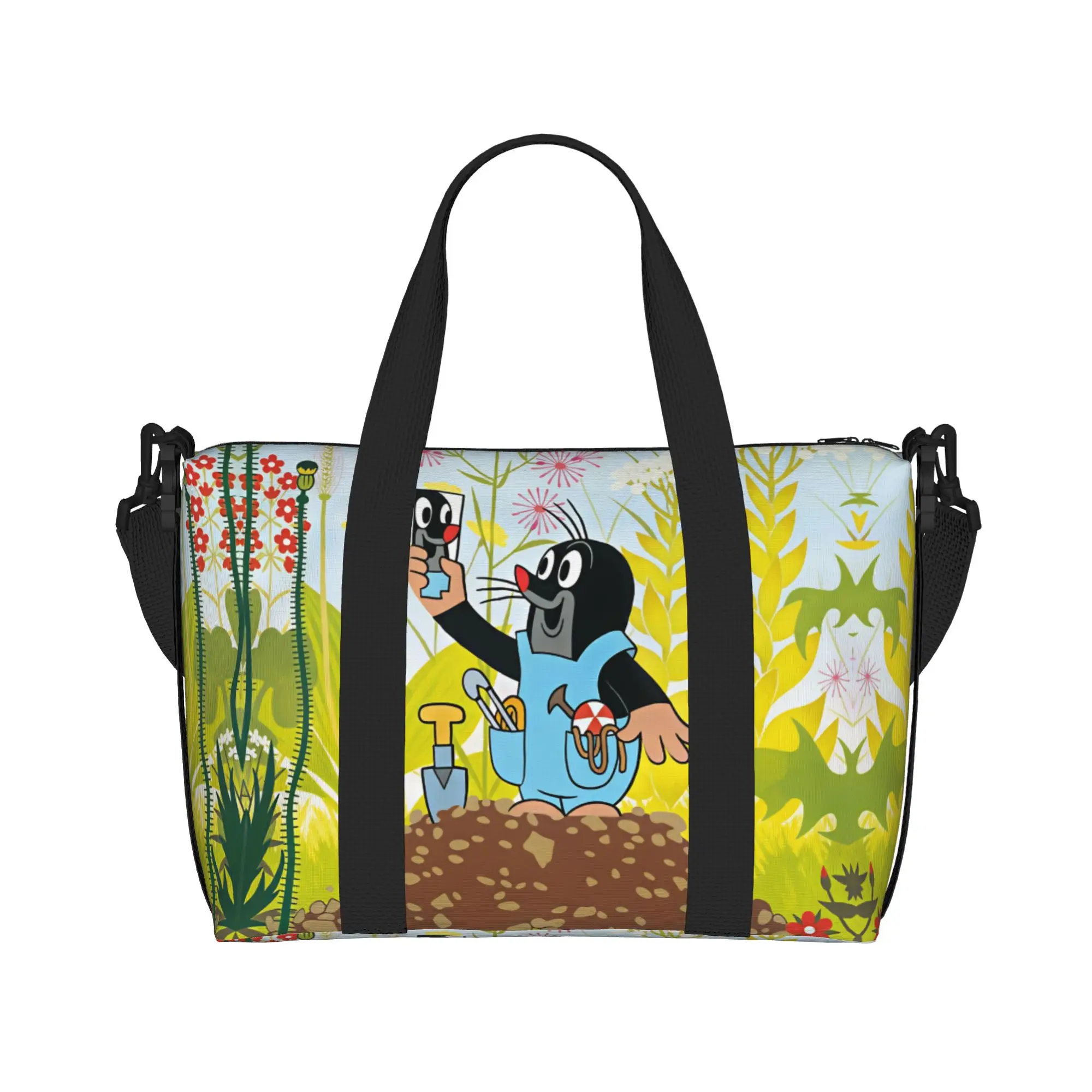 Custom Cartoon T-The L-Little M-Mole Tote Bag for Women Big Capacity Anima Krtek Krtecek Gym Beach Travel Bags