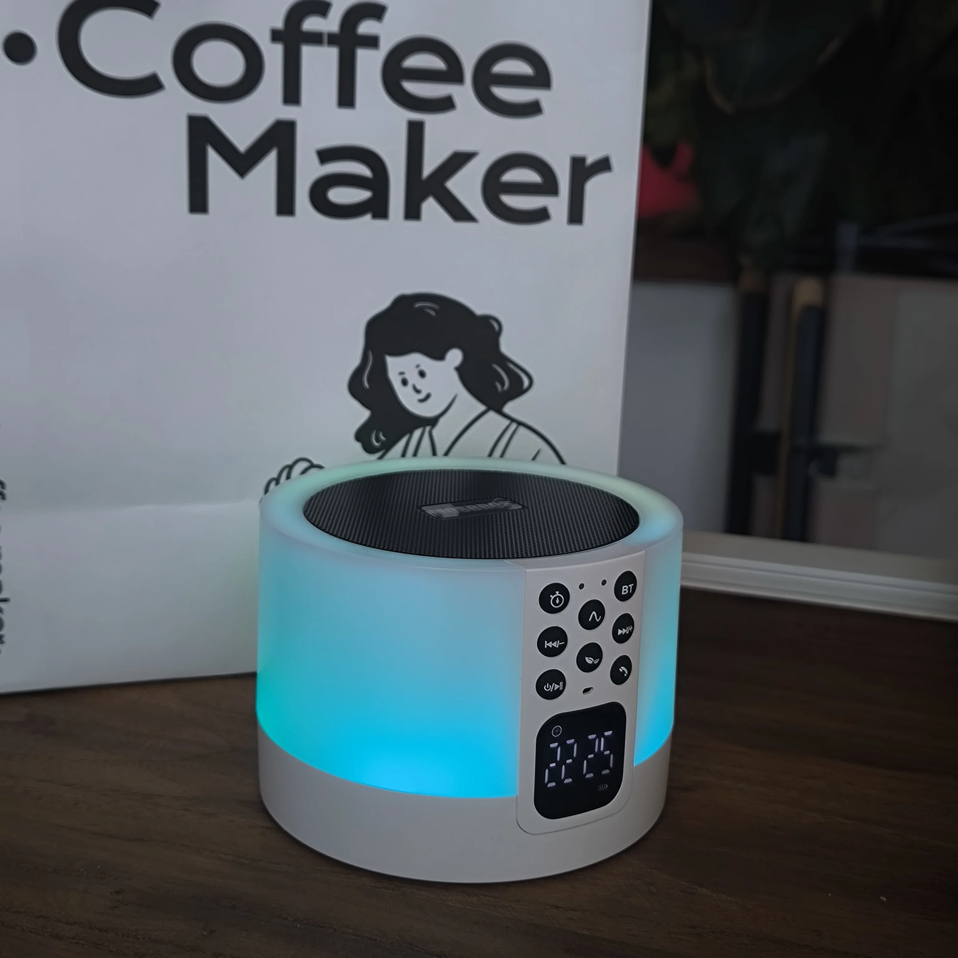 Lamp Night Light With Wireless BT Speaker Touch Control Sleep Helper Music Machine with White Noise & 9 Nature Hifi Sound