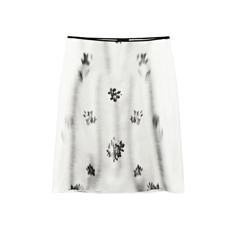 Ele Ombre Print Sa Cintura Na Altura Do Joelho Saia Midi Novo Chinês Sle Verão Feminino Faion Saia A-Line Stand Fit Poly...