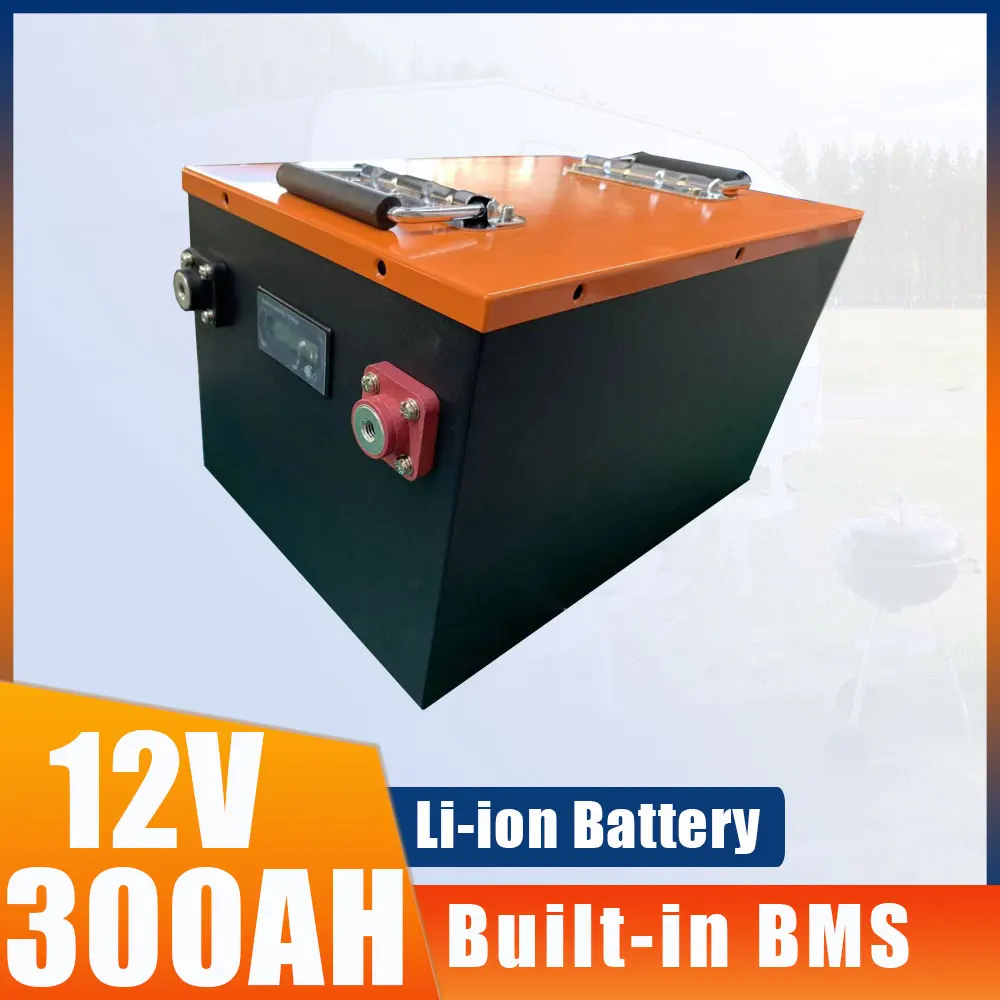 Metal Shell 12V 300Ah li-ion LCD display Lithium Polymer Battery Perfect for Electric Boat Solar System Energy Storage RV