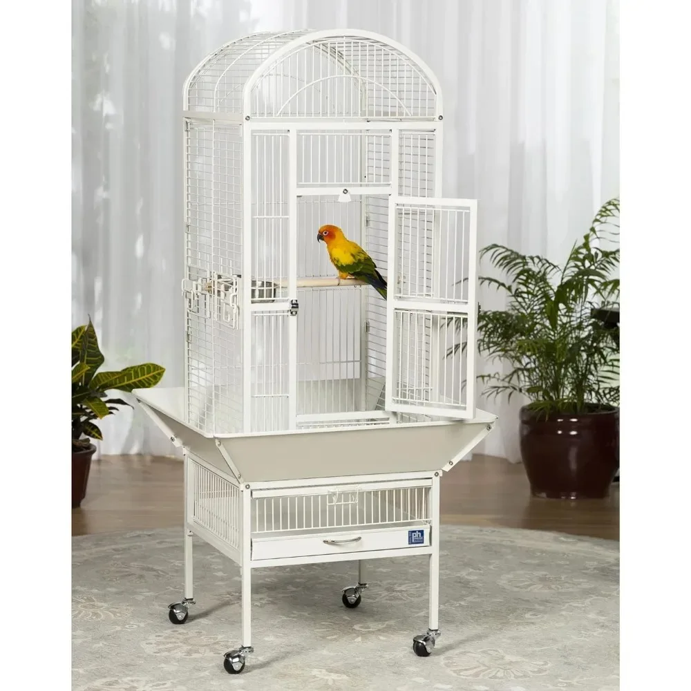 Small Cage Birds Dometop Bird Cage Chalk White Nest for Birds Cages Supplies Pet Products Home Garden