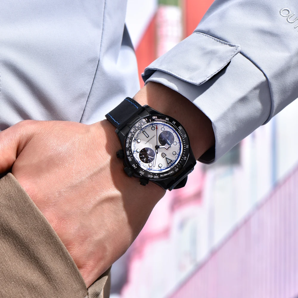 PAGANI DESIGN 2026 New Panda BB Chronograph Quartz Watch For Men Racing Car Sport Waterproof AR Sapphire Glass Wristwatch Gift
