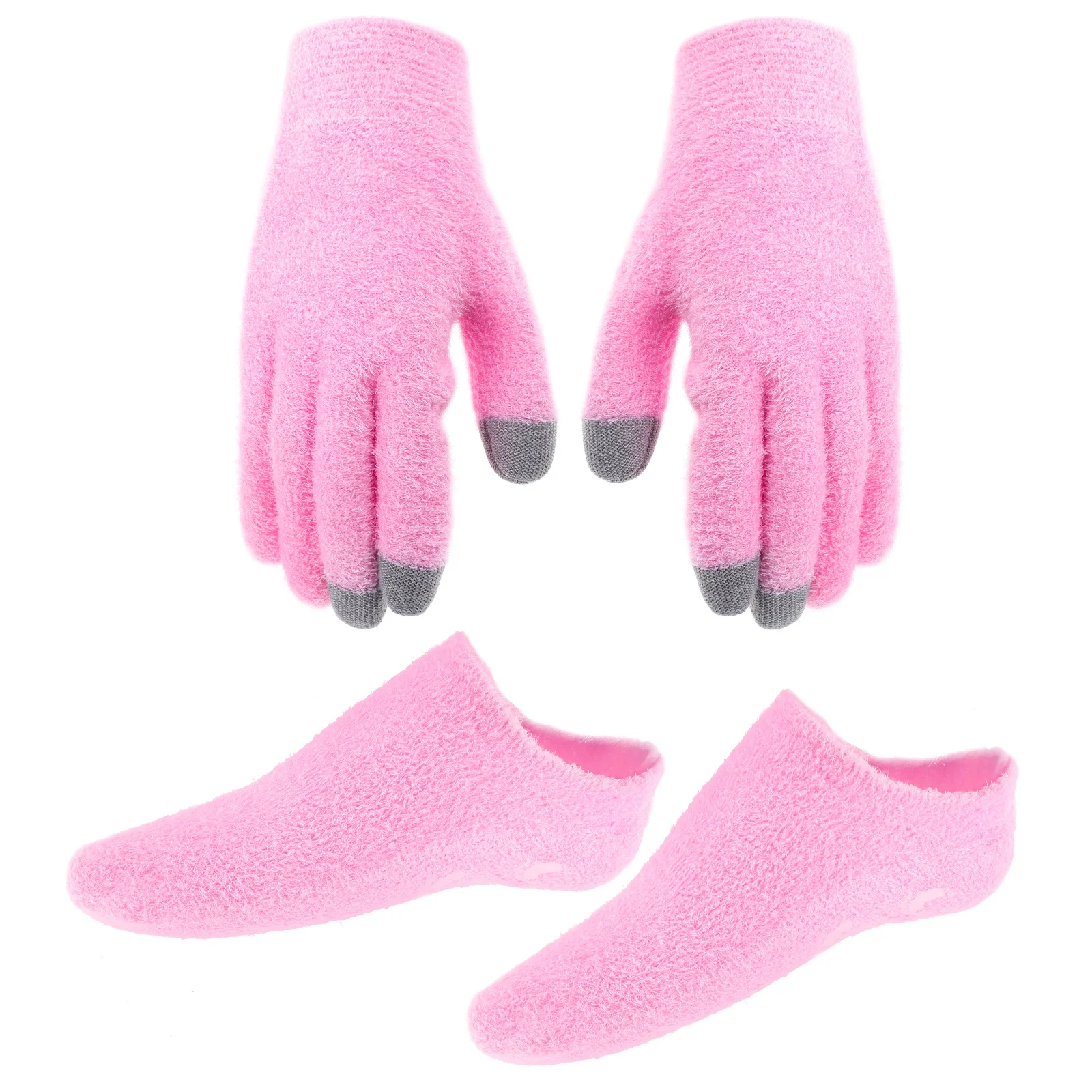 1 مجموعة شاشة تعمل باللمس قفازات وجوارب للنساء بين عشية وضحاها اليد العناية بالقدم لينة الجلد ودية غسول الاحتفاظ قفازات