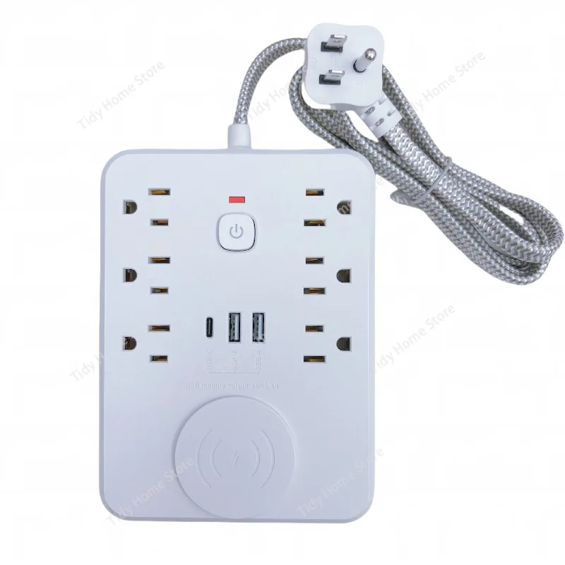 

US Standard Power Strip 10 in 1 Multi-function Socket Usb Porous Position Mobile Phone Wireless Induction Charging Socket
