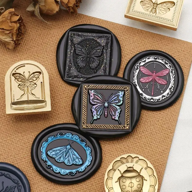 Insect Shaped Wax Seal Stamp Copper Head Embossed Process Stamp Sealing For DIY Cards Scrapbooking Wedding Invitation Decor