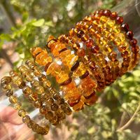 Natrural Genuine Baltic Flower Amber Bracelet Amber Irregular Chip / Round Beads Rought Size,For Women Bracelets Gift