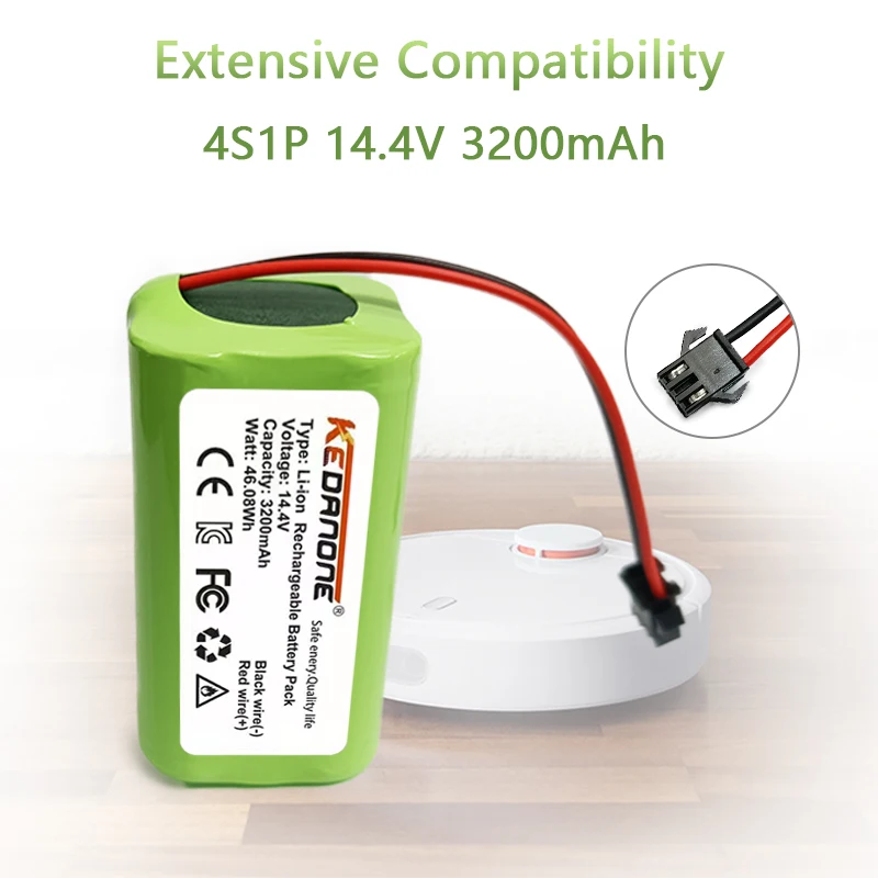 18650 14.4V 3200mAh Lithium Battery Pack,For Iseelife Robot Vacuum Cleaner N79 N79S DN622 Eufy Replacement Li-ion Battery