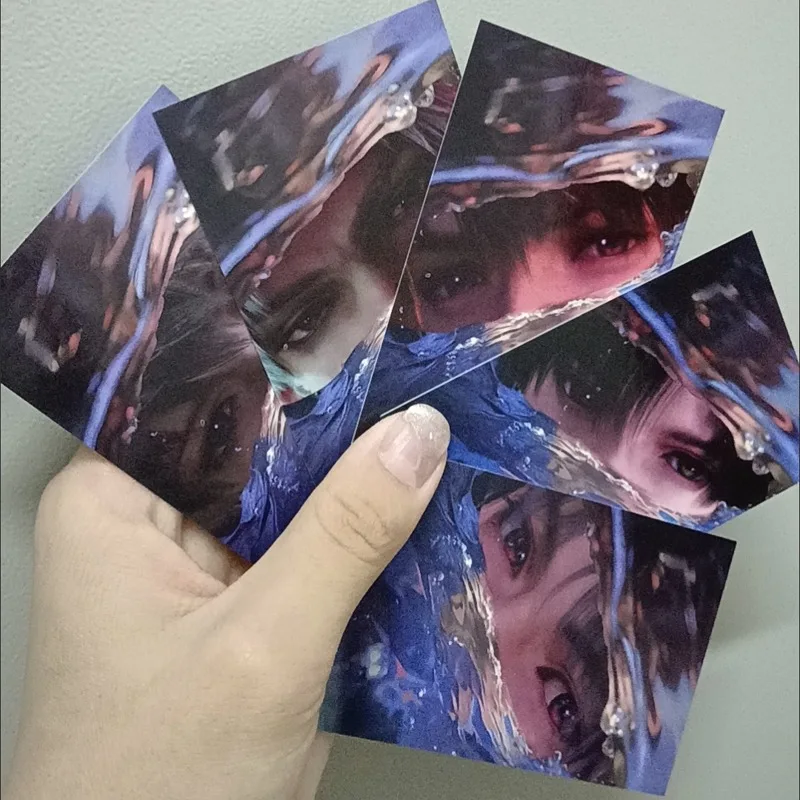 5Pcs/Set Love and Deepspace Beautiful Eyes Card Xavier Zayne Rafayel ralayo Sylus Caleb Cosplay Rounded Corners LOMO Postcard