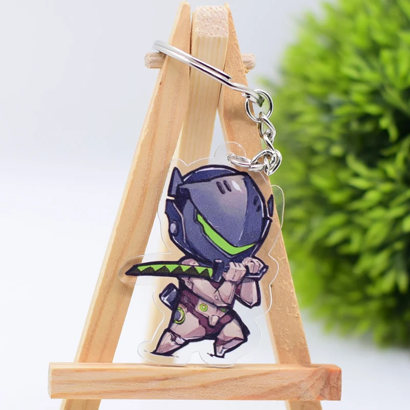 24 Styles Overwatch Keychain Clear Acrylic Key Chain Pendant Anime Accessories Cartoon Key Ring