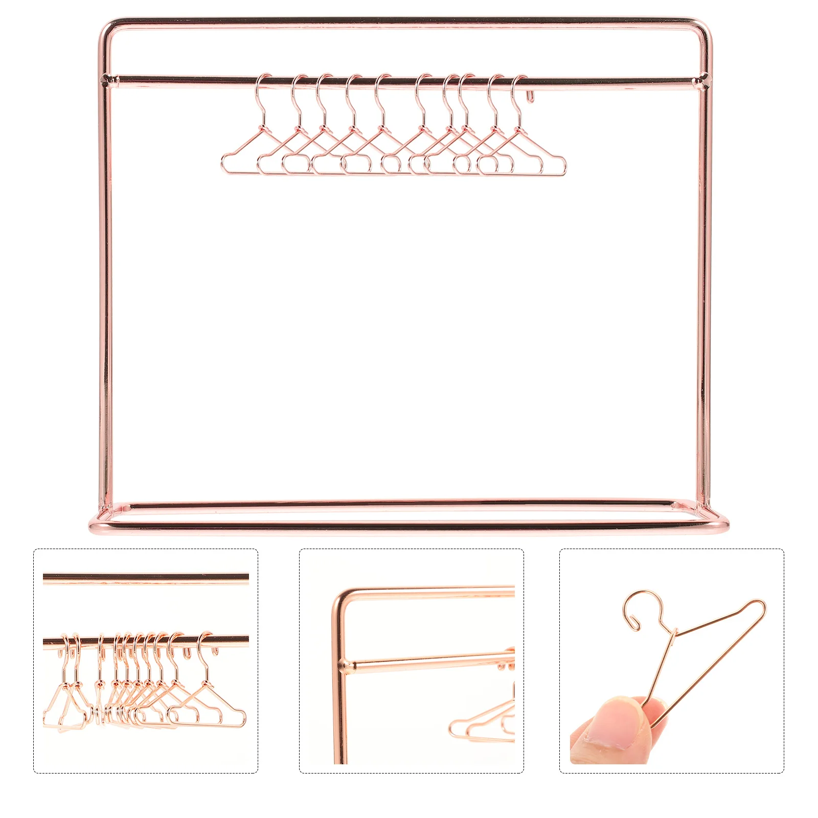 

1Set Miniature Clothes Hangers Strong Metal Frame for Long-Term Use Organize Mini Outfits in Kids Room School Nursery Decorative