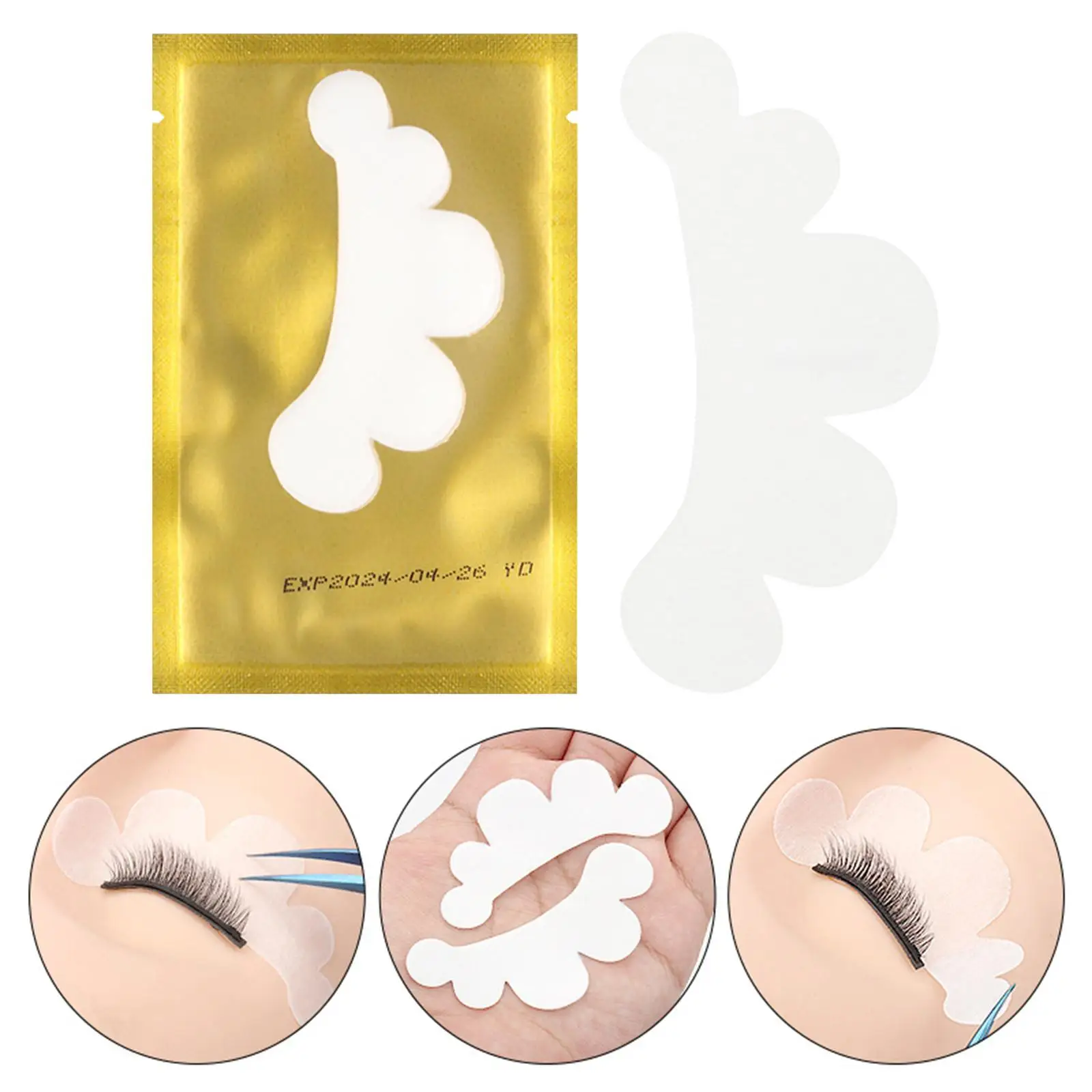 Under Eye Pads for Eyelash Extension Hydrogel Beauty Tool White Isolation Patch for Lash Training and Makeup Artist