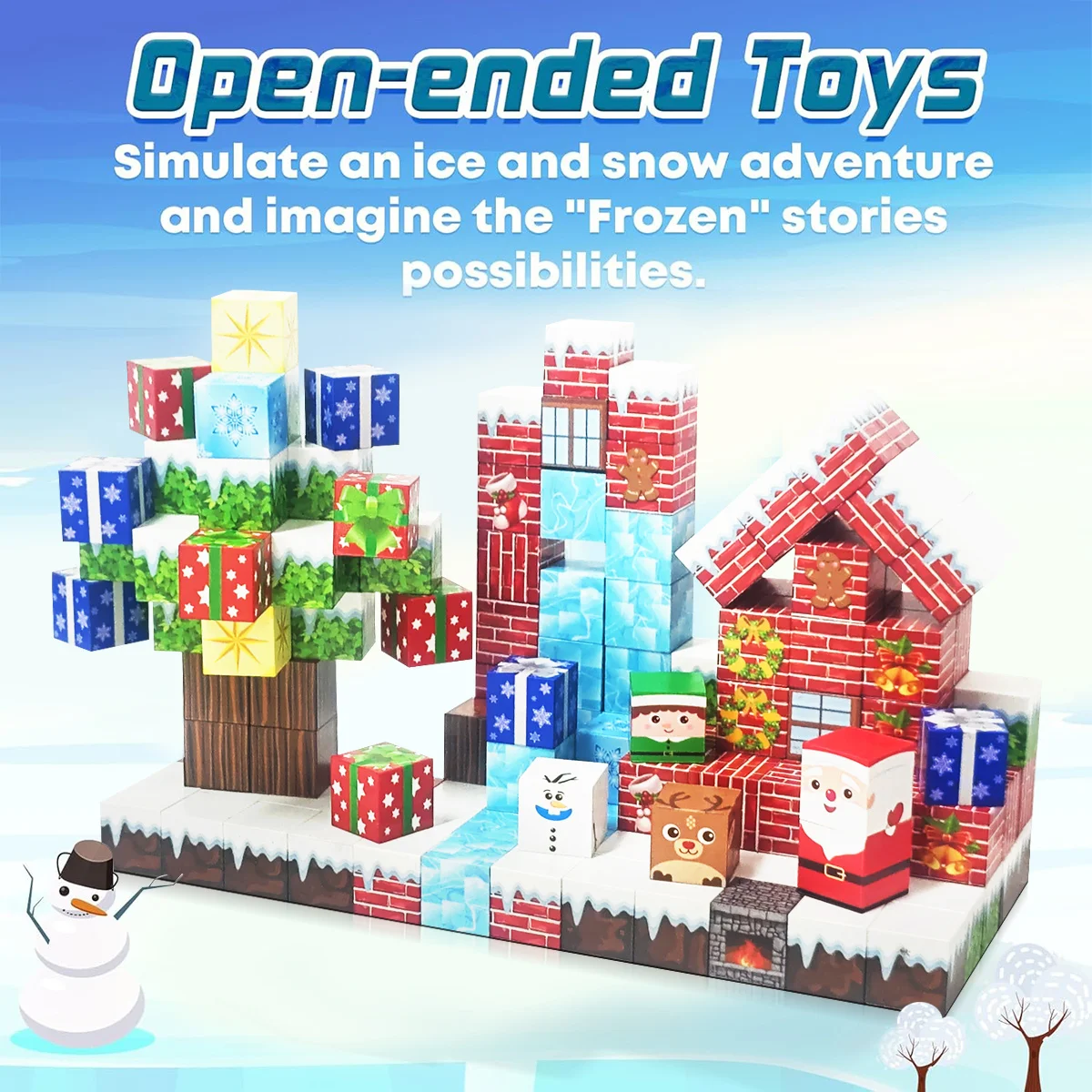 Magnetic Blocks Christmas Set for Kids, Educational Travel Magnet Toy, Creative & Funny Birthdays, Christmas, New Year Gift