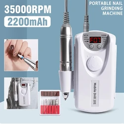 Nail Polisher Grinding Nail Drill 30000rpm pink Portable Rechargeable Nail Polisher for Home or Nail Shop Use