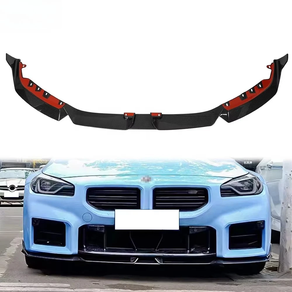 Real Dry Carbon M2 Lip Spoiler Front Bumper Lip Car Exterior Accessories for BMW G87 M2 2022up