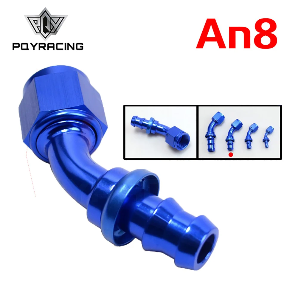 PQY - AN8 8AN AN-8 45 درجة أسود دفع على قفل المقبس خرطوم نهاية المناسب محول PQY-SL2045-08-011