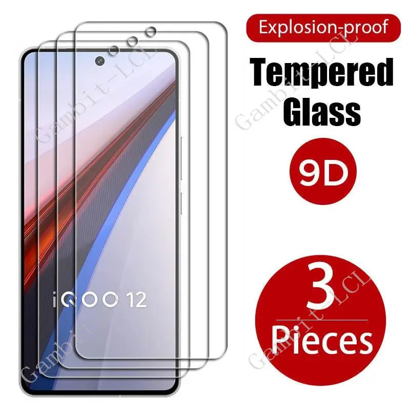 3PCS For Vivo iQOO 12 Tempered Glass Protective On VivoiQOO12 iQOO12 V2307A  6.78