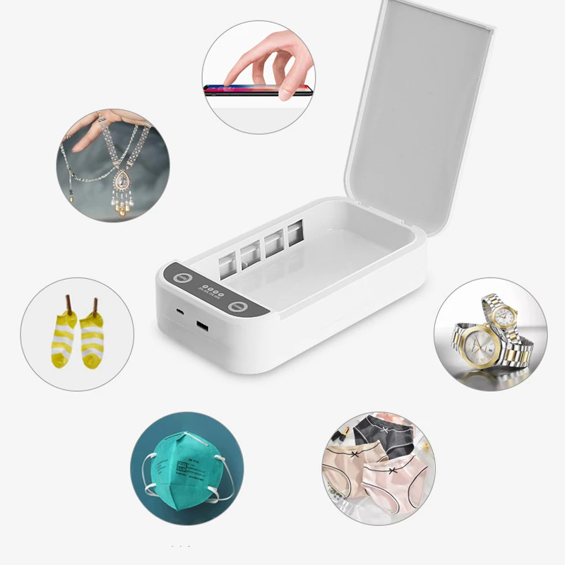 Disinfection Box UV 9W Multifunctional Mobile Phone Wireless Charger Disinfection Box Fully Sealed White Cleaning Box