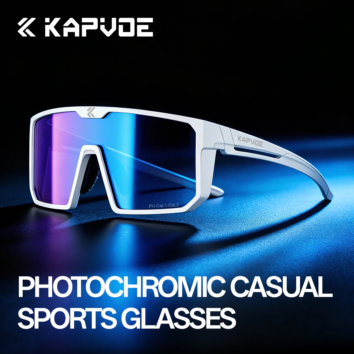 

KAPVOE UV400 HD Photochromic Sunglasses Stylish Outdoor Casual Glasses for Hiking Cycling Camping and Mountain Biking Sunglasses