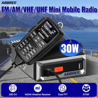 ABBREE AR-7600 V1 V2 Mini Mobile Radio Multi Band FM AM VHF UHF Wireless Copy Frequency Long Range V2 Add GPS With Speaker Mic