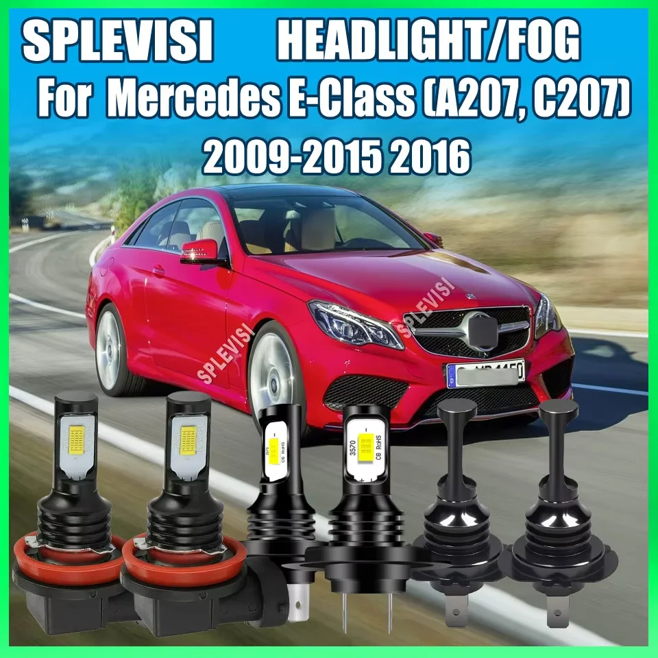12v Car Headlights Fog Lamps 6000K OEM Fit Vibration Resistant For Mercedes E-Class (A207, C207) 2009-2016 2010 2011 2012 2013