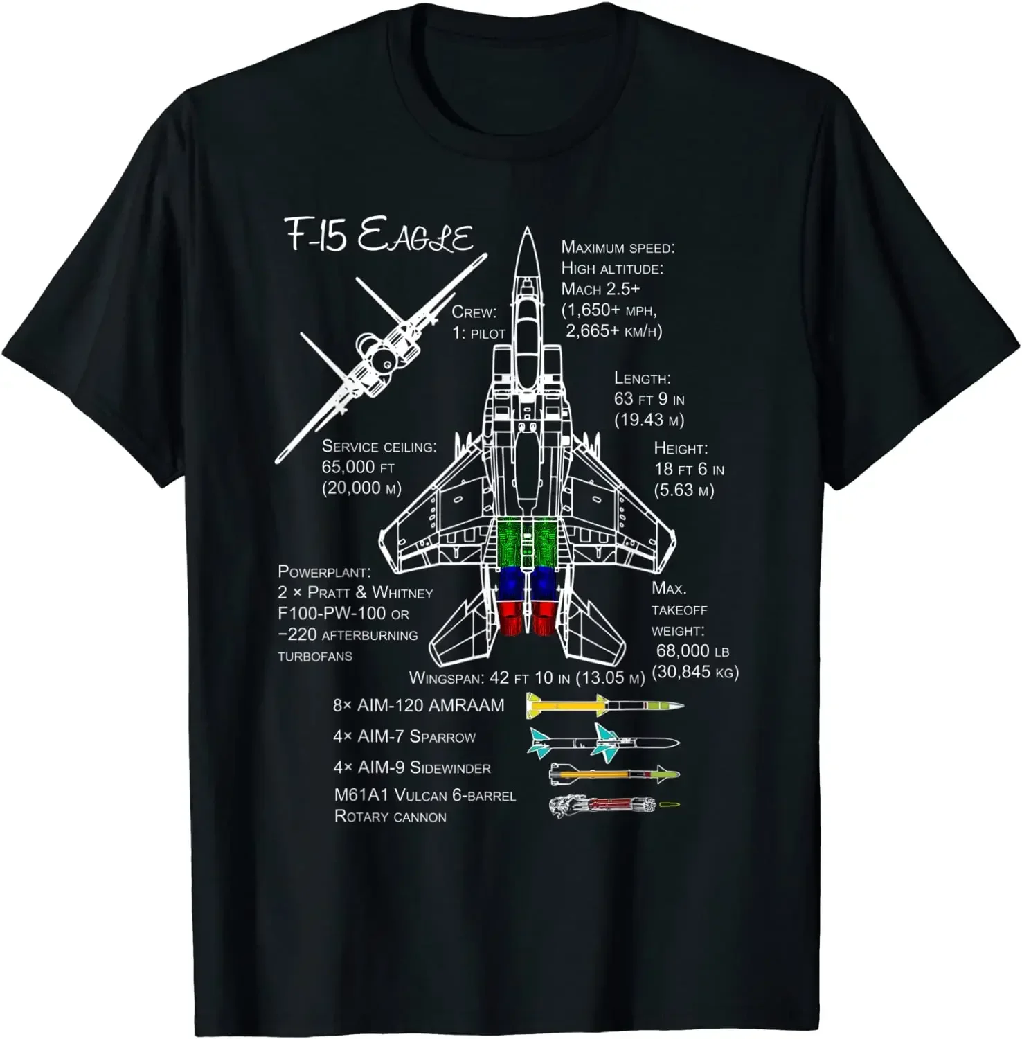 

Custom printed T-shirt Military fighter print Men's summer 100% cotton fashion casual trend street top relaxed and breathable
