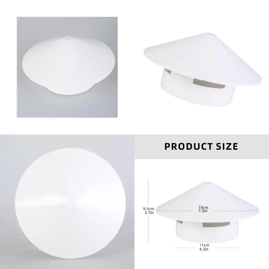 652F 110 mm dakventilatiekappen PVC schoorsteenregenkappen voor effectieve regen- en windbescherming