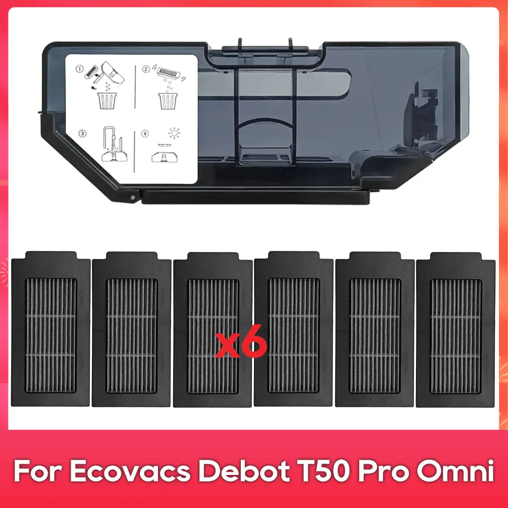 Fit For ( Ecovacs Debot T50 Pro Omni ) Robot Vacuum Cleaner Dust Box Dustbin Dust Collector Hepa Filter Accessories Spare Part