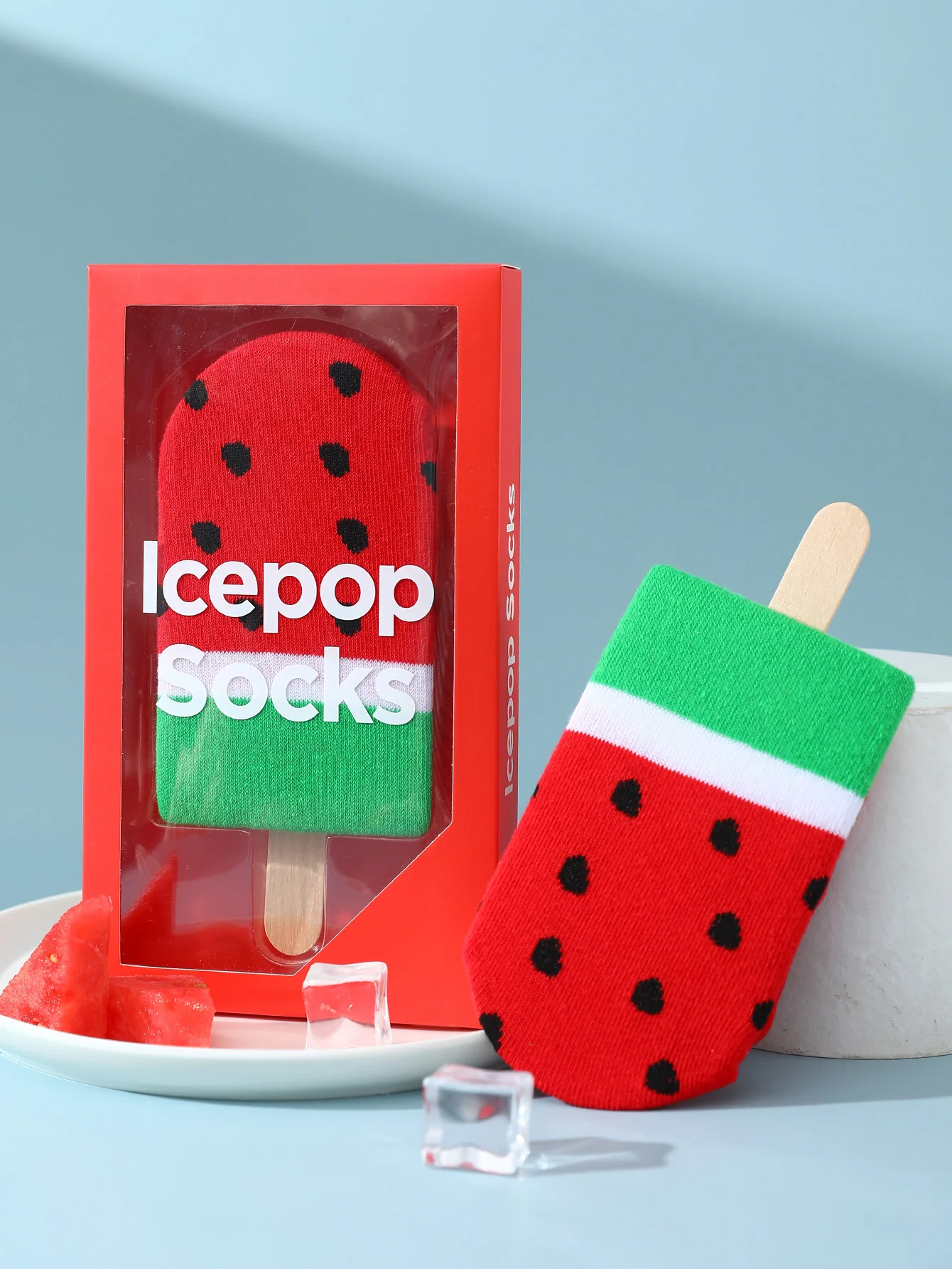 A pair of unique watermelon personalized patterns for men and women, gift socks for friends on Halloween, all season collection