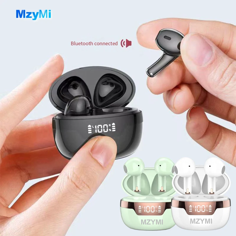 MZYMI J97 TWS Bluetooth5.2 Наушники Настоящие беспроводные наушники-вкладыши Сенсорное управление Водонепроницаемые спортивные головные уборы со светодиодным дисплеем