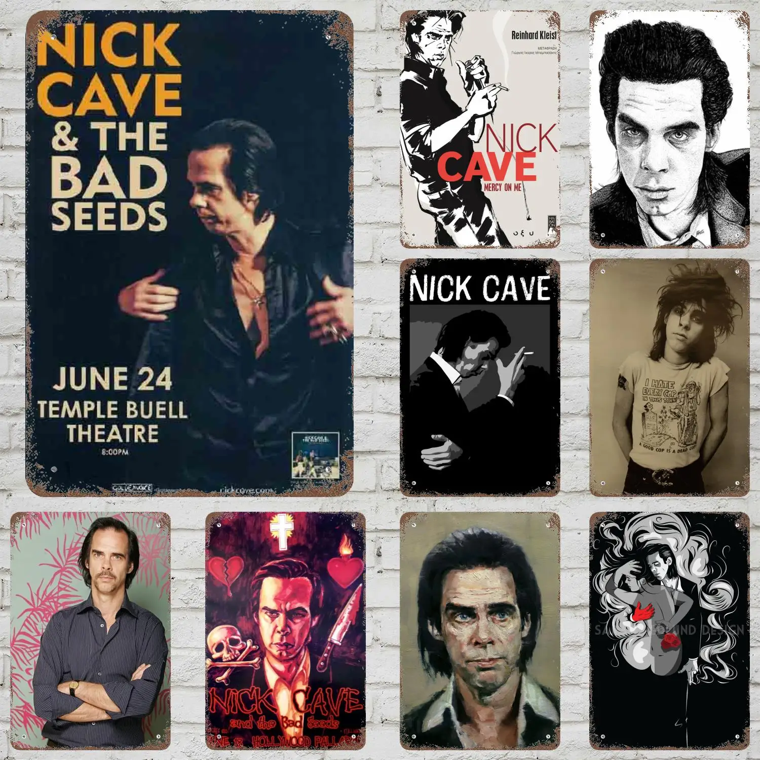 Nick Cave Decor Vintage Metal Signs Tin Signs Captain Poster Decor for Bar Pub Club Man Cave Wall Decoration